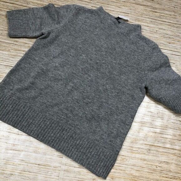N-110 Judith & Charles Womens Pullover Sweater Gray Heathered Mock Neck Ribbed M - Picture 1 of 5